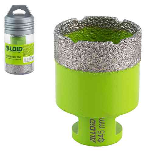 Свердло корончате алмазне по кераміці 45мм для КШМ М14х2мм Alloid DC-14045 Вінниця