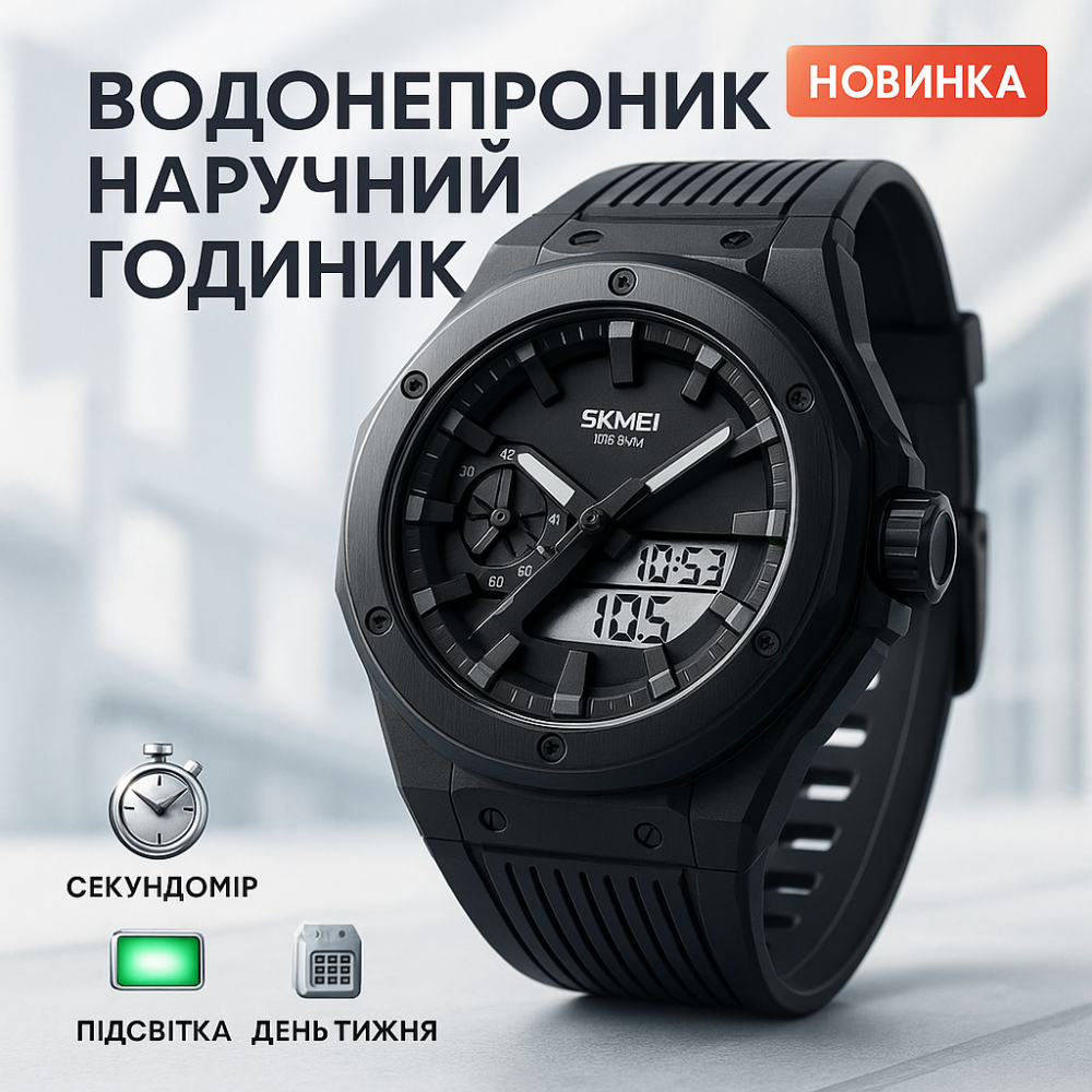 Годинник тактичний протиударний SKMEI 2103BKWT, Спортивний годинник чоловічий водонепроникний HL-55 Львів - фото 13
