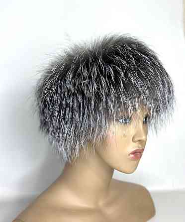 Меховая повязка на голову женская чернобурка Харьков