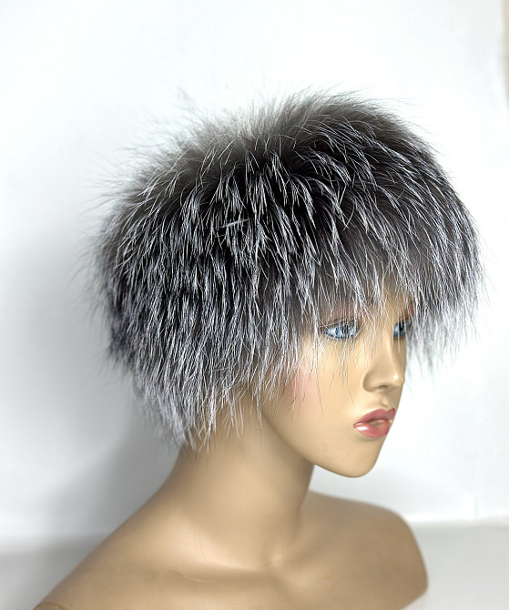 Меховая повязка на голову женская чернобурка Харьков - изображение 1