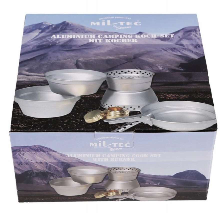 Туристичний Набір Посуд 1.4 л і 0.95 літрів з пальником Mil-Tec від Sturm (14660000) Анодований алюміній Нововолинськ - фото 9
