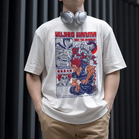 Футболка чоловіча з  принтом BAKI Yujiro Hanma W Розмір 48 Дніпро