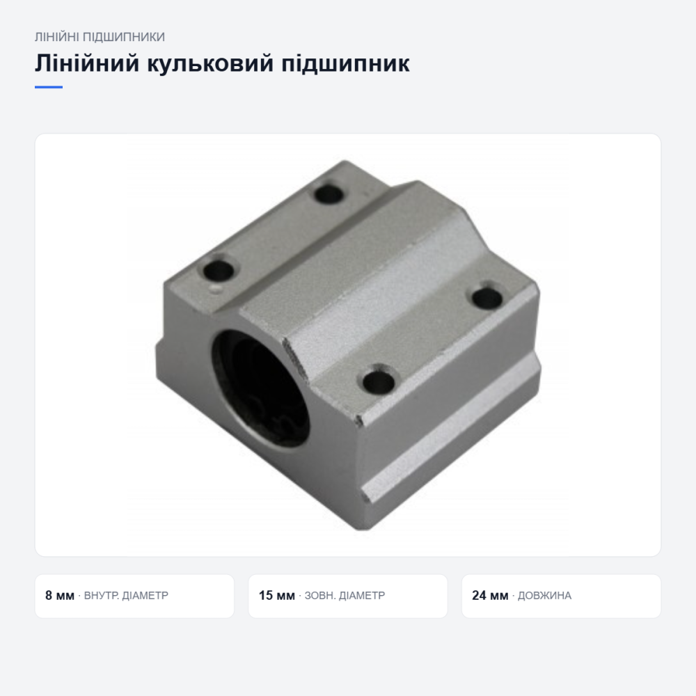 Лінійний підшипник SC8UU для 3D-принтера Київ - фото 8
