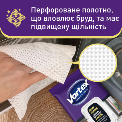 Серветки для прибирання Vortex Extra Strong Вологі Універсальні З клапаном 36 шт. (4823071662757) Вінниця - фото 3