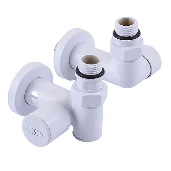 !Набір Кран вентильний кутовий з американкою SOLOMON LUX 1/2″ WHITE 7777_TEN (1уп.) Луцк