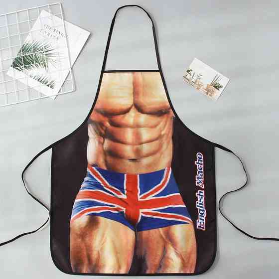 Фартук с приколом с мускулистым торсом мужской для гриля 75 на 60 см разноцветный Киев