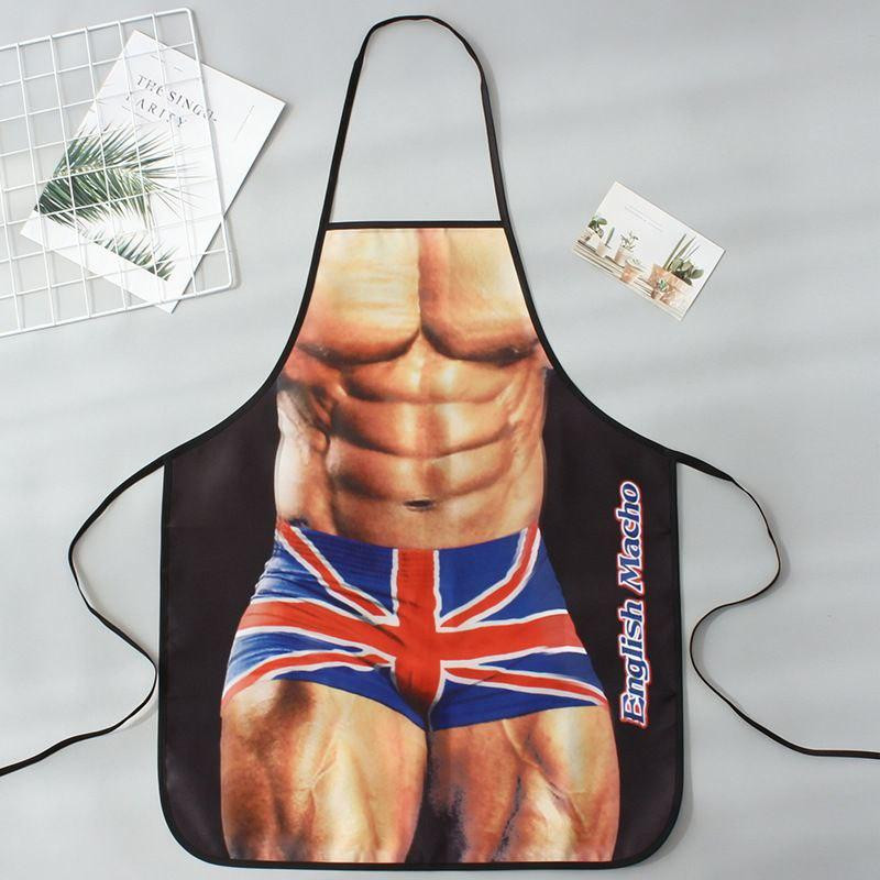 Фартух з приколом з мускулистим торсом чоловічий для гриля 75 на 60 см різнобарвний Київ - фото 4