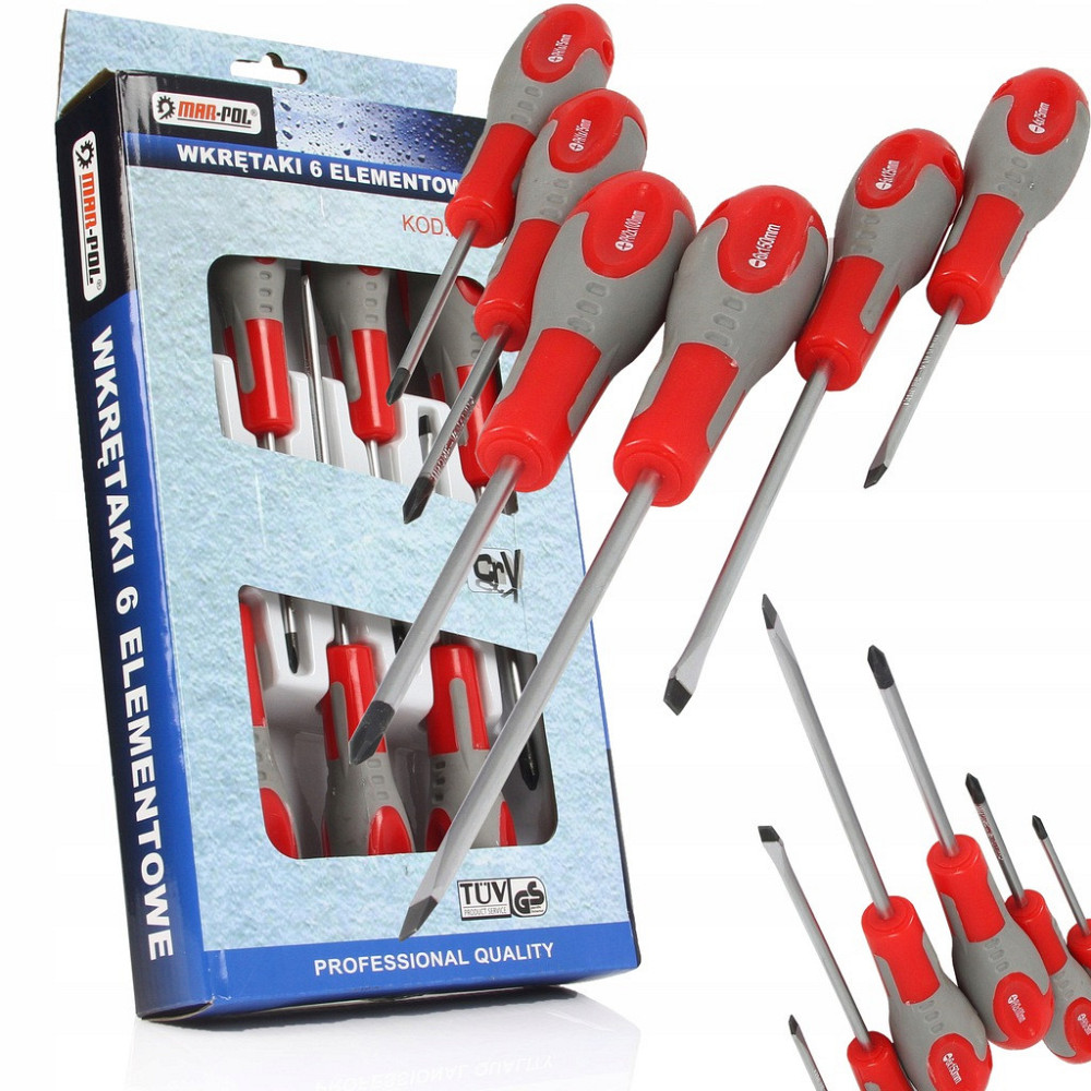 Набор магнитных отверток 6 элементов Mar-Pol (M61001) Сталь Нововолынск - изображение 1