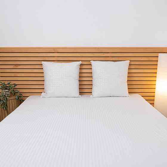 Подушка пуховая YouStar 50% пух 50% перо Тик квадрат - упругая 50x50 см (Белый) с сумкой-чехлом Сумы