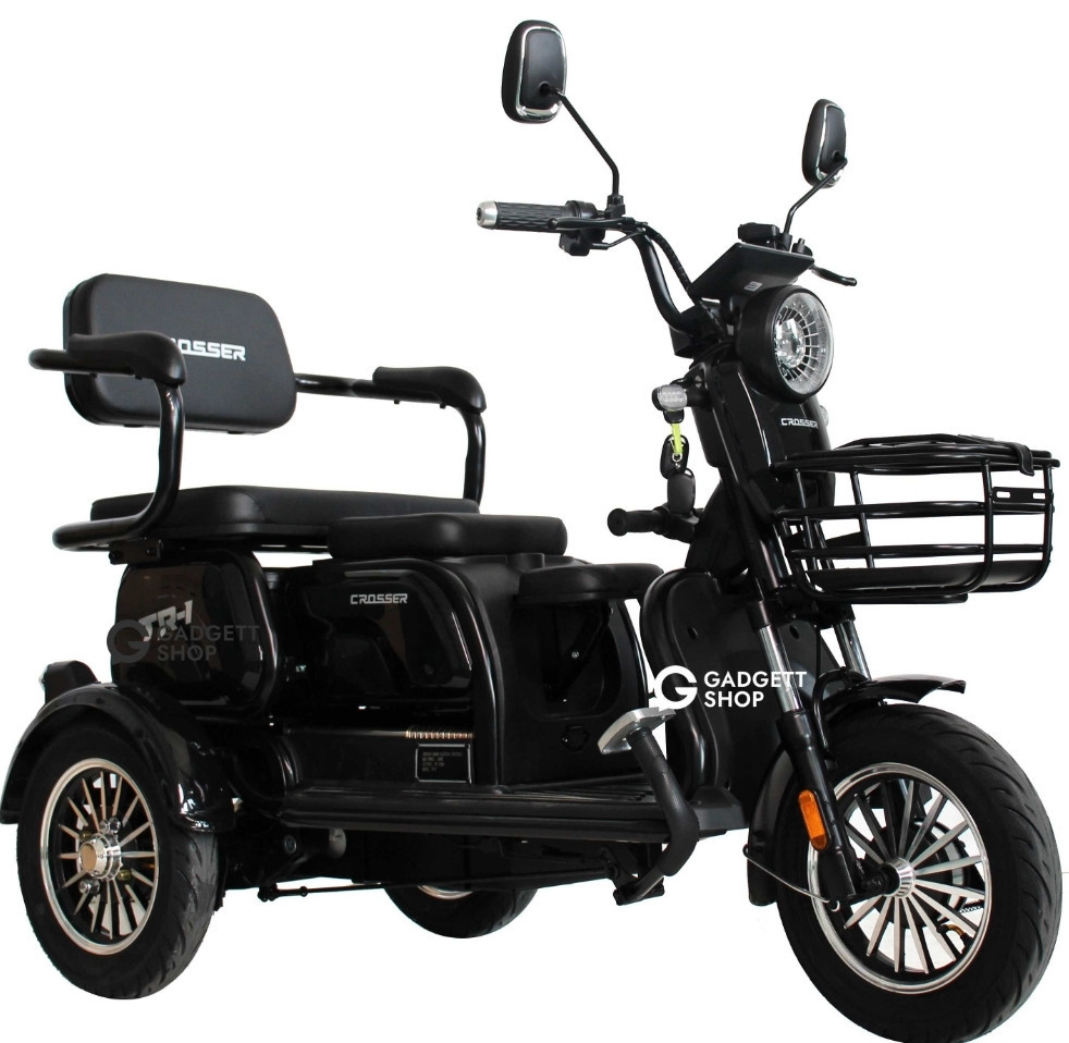 Триколісний електроскутер Crosser TR-1 PRO (1200W, 72V, 24Ah) - Чорний. Харків - фото 7