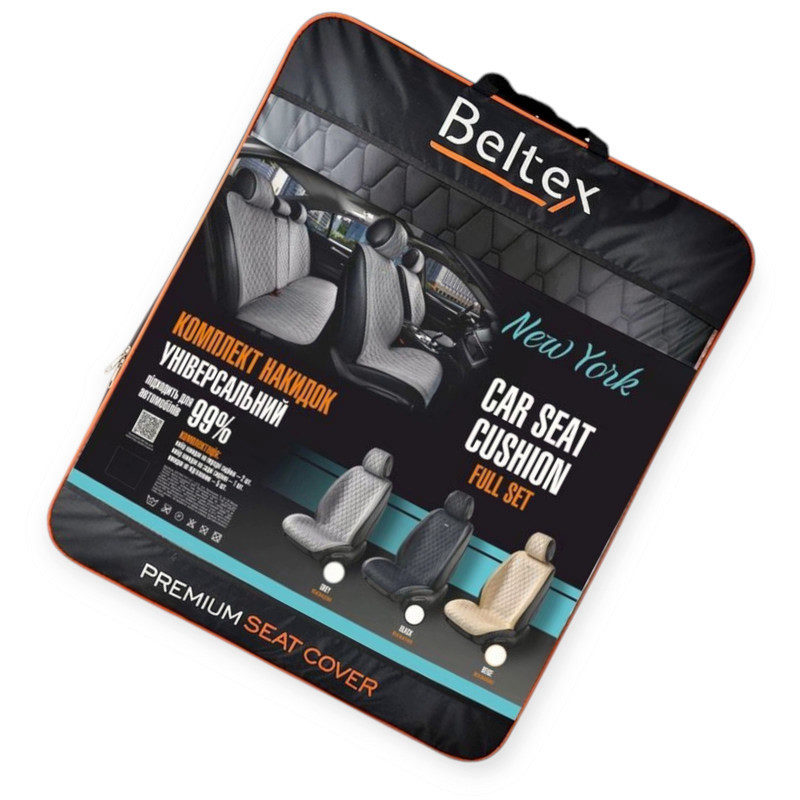 Накидки на сидіння beltex new york (перед+зад) чорні ромб Мукачево - фото 2