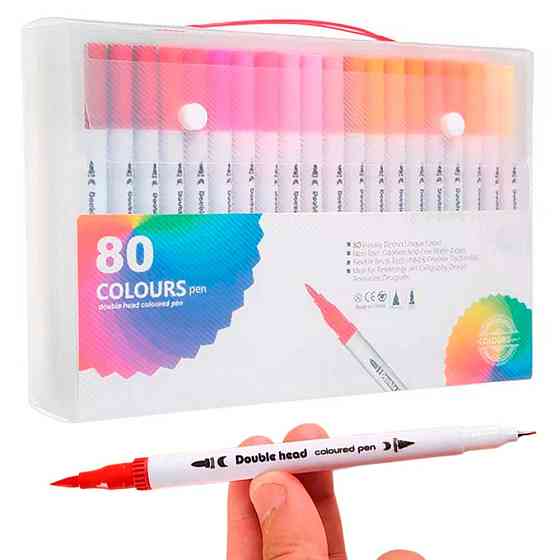 Набор двусторонних маркеров на водной основе 80шт SBR Киев