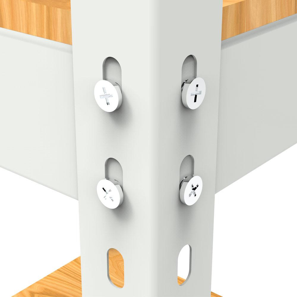 Металлический стеллаж Emby Light Series (размер 1500х900x600мм) 4 полки ДСП до 100кг Белый Винница - изображение 3