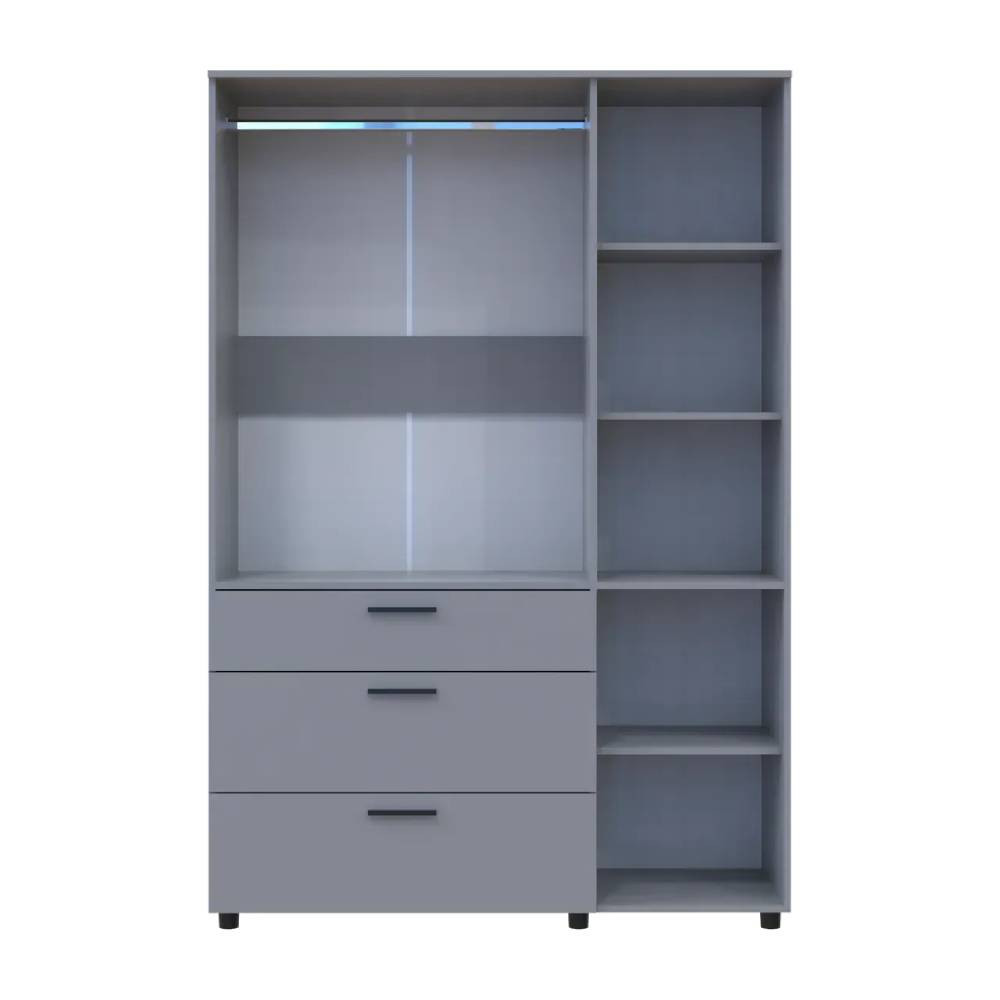 Шкаф для одежды Doros Торн Серый 3 ДСП/3Ш (штанга) 135х51.6х200 (DRS-012065) Львов - изображение 7