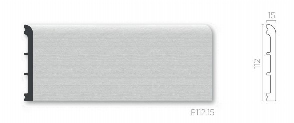Плинтус Р 112.15 под покраску из полимера высокой плотности  (2000х112х15мм) Днепр - изображение 4