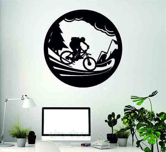 Декоративное настенное Панно «Вело-тур» Декор на стену 90*90 см, Черный Киев