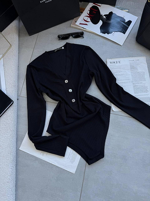 Женское теплое базовое боди из ангоры рубчик Черный, 48/50 Одесса - изображение 3