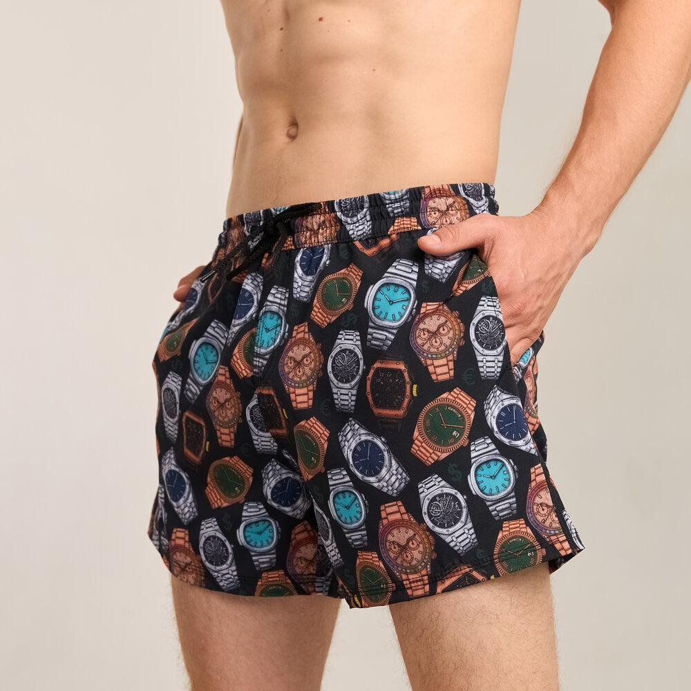 Принтованные мужские шорты для плавания Pobedov Pool day Hodynnyky Киев - изображение 1