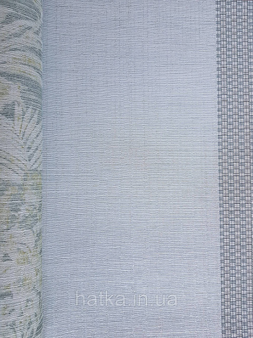 Обои флизелиновые эко Casadeco Five O'Clock 0.53х10 однотонные салатовые прожилки золотом под ткань гобелен Киев - изображение 1