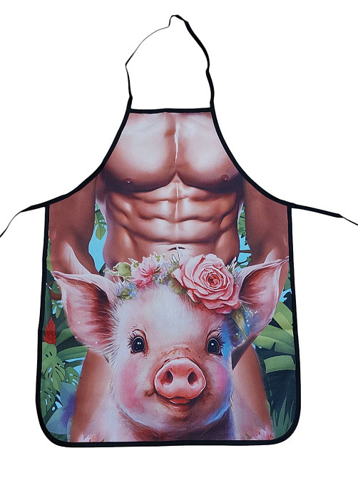 Фартук с приколом с рисунком свиньи 80 на 60 см разноцветный Киев - изображение 1