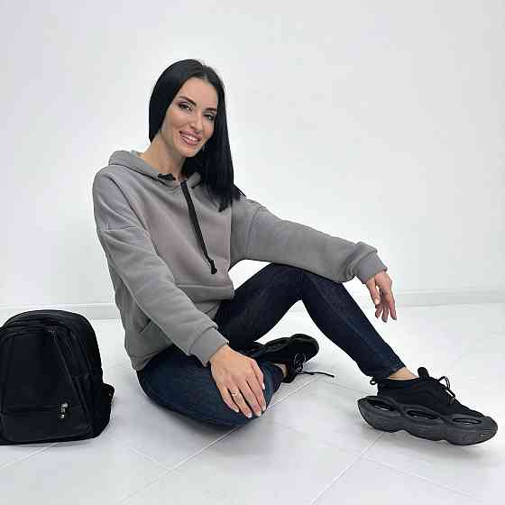 Жіночий теплий худі з капюшоном "Basic" Турція оптом | Норма і батал Київ