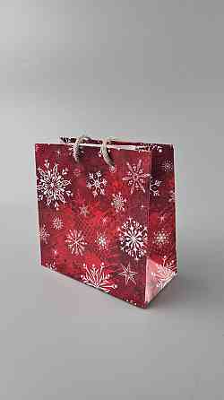 Новогодние, бумажные ,подарочные  пакеты с ручкой Чашка 16/16/8-024 (12 шт) Харьков