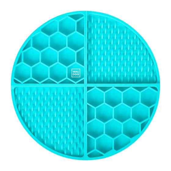 Килимок для злизування і повільного харчування WAUDOG Silicone, 211х211х30 мм, блакитний Київ
