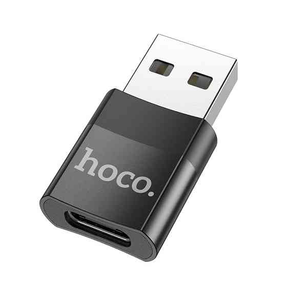 Адаптер HOCO USB на Type-C, чорний Київ