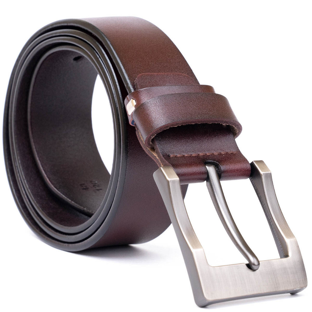 Ремень мужской с классической пряжкой Vintage 20357 Коричневый Киев - изображение 7