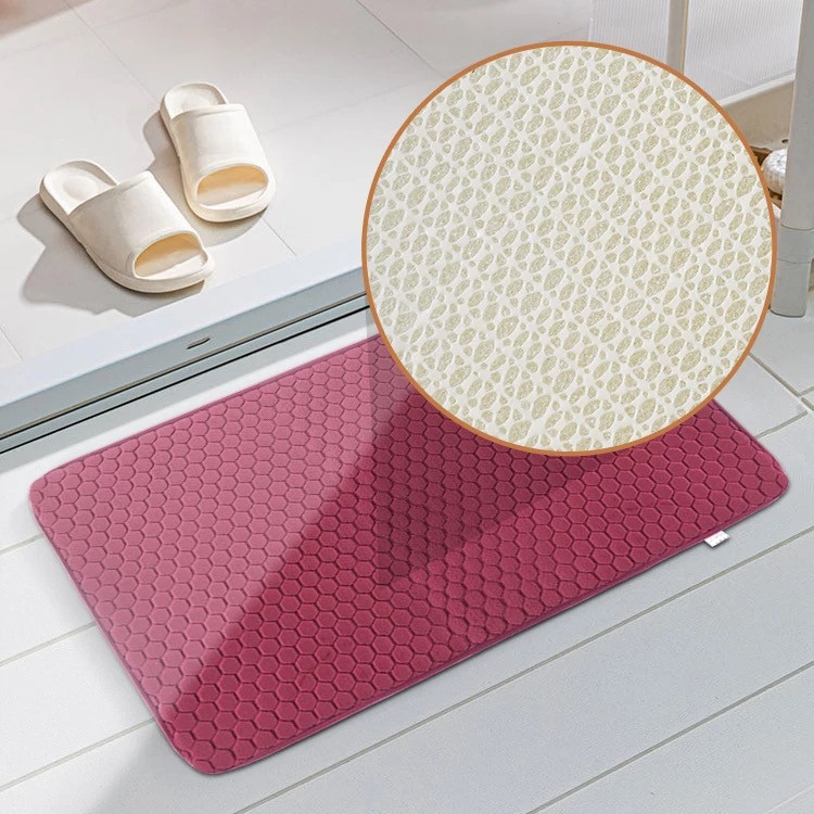 Коврик для ванной комнаты и душа Bathlux мягкий плотный ворс, нескользящий, влаговпитывающий Бордовый Каменец-Подольский - изображение 2