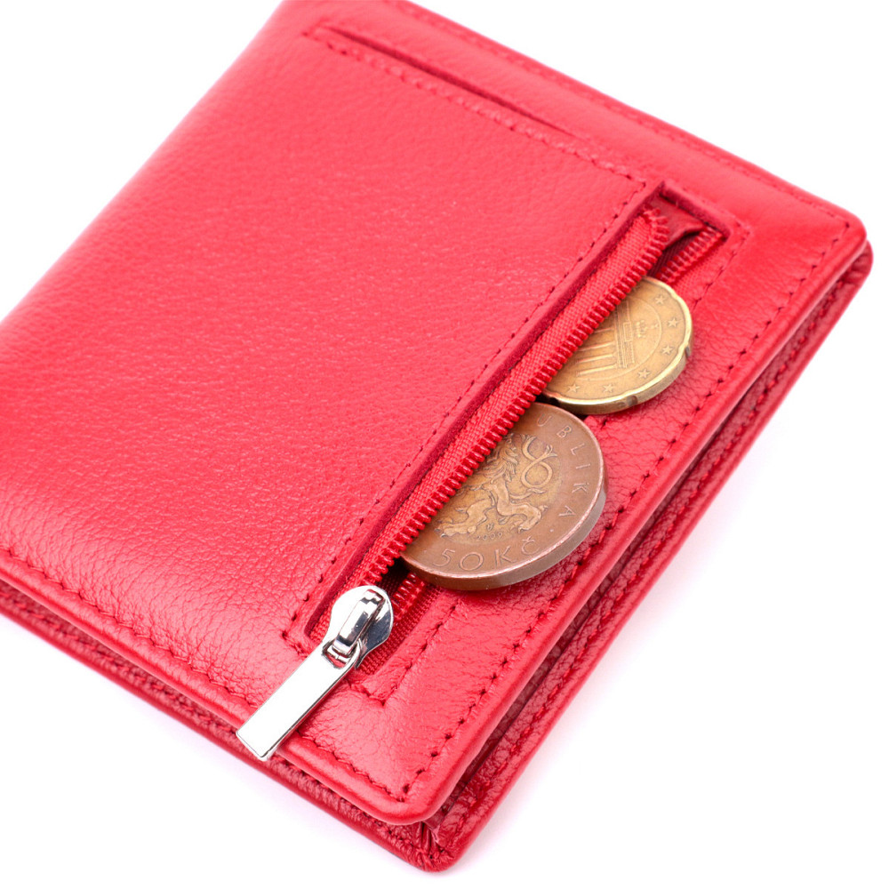 Яскрава модель гаманця з натуральної шкіри ST Leather 19475 Червоний Київ - фото 7