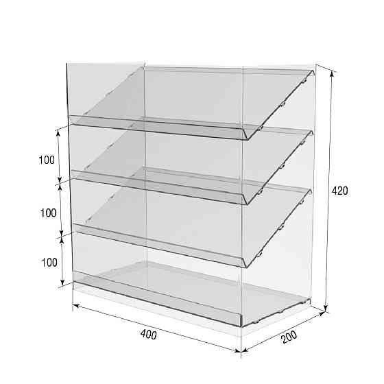Підставка вітрина EKOSTAR 4 полиці 400х200х420 Київ
