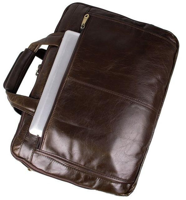 Сумка чоловіча для ноутбука з діагоналлю 15.6 дюйма Коричнева (Vintage) Київ - фото 1