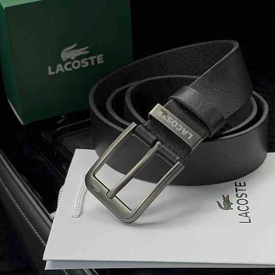 Мужской брендовый ремень Lacoste из натуральной итальянской кожи (979) Киев