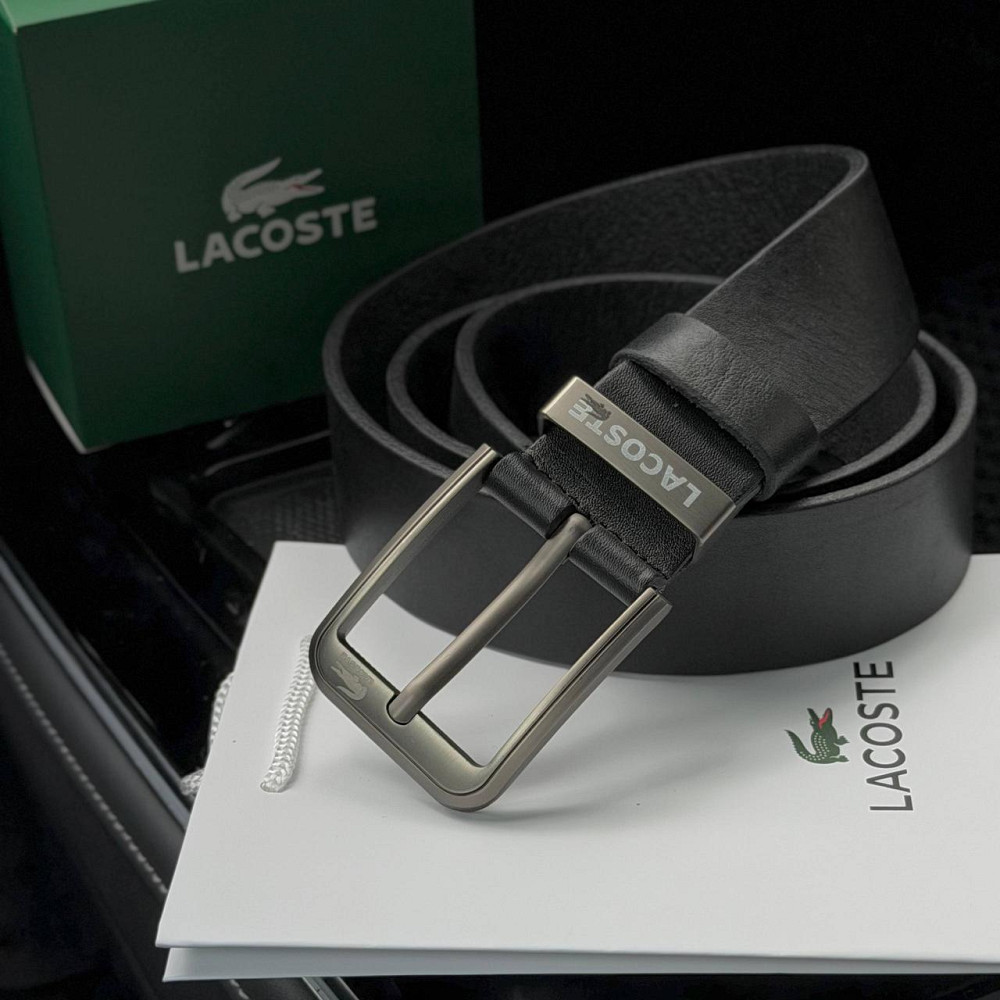 Мужской брендовый ремень Lacoste из натуральной итальянской кожи (979) Киев - изображение 1