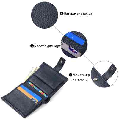 Кошелек Canpellini Из натуральной кожи Синий (21746) Винница