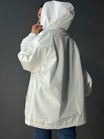 Куртка жіноча Lady Yep 9096-1 вітрівка оверсайз подовжена з капюшоном, білий, one size Одеса - фото 7