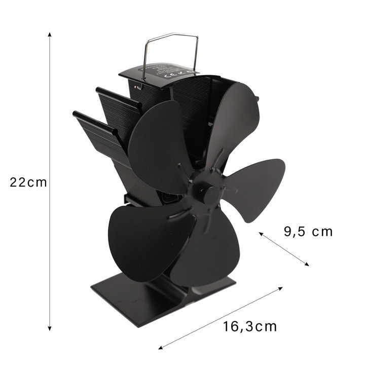 Каминный вентилятор 5-лопастной из алюминия от 60°C до 345°C Kaminer (26206) Нововолынск - изображение 14