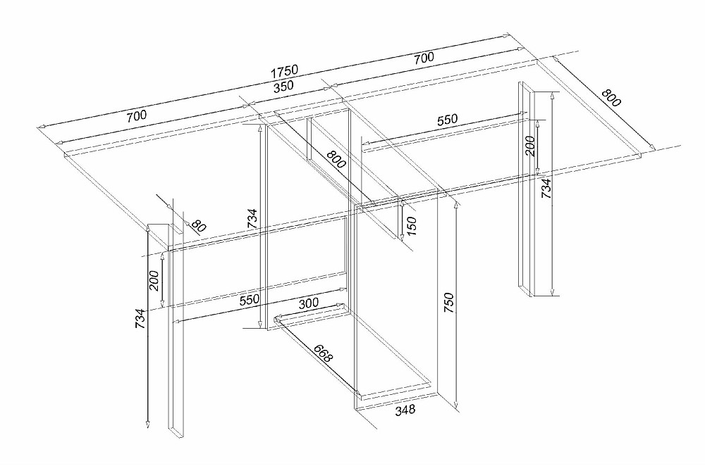 Стол-тумба №1, Бетон, 1750х800х750 Львов - изображение 2