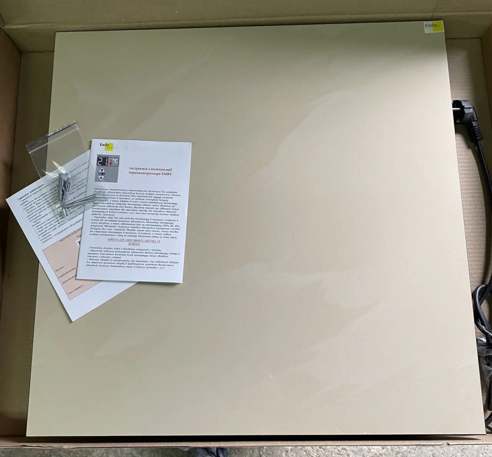 Керамический обогреватель Emby CH-400 с кнопкой на 8 кв.м Бежевый Киев - изображение 5