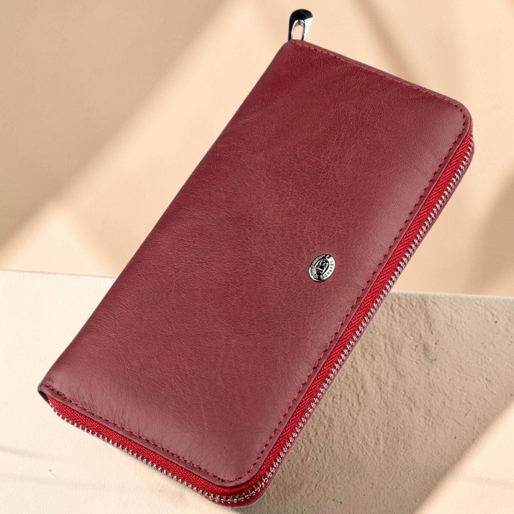 Універсальний жіночий шкіряний клатч на блискавці червоний (ST Leather) Київ - фото 11