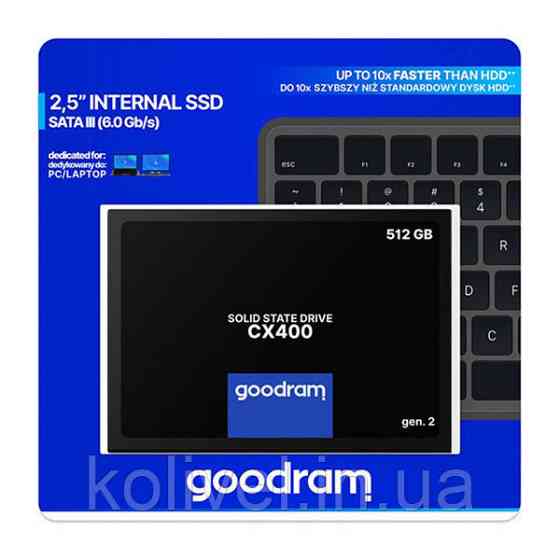 SSD 512GB GoodRAM CX400 SATA III 2.5" 3D NAND (SSDPR-CX400-512-G2) Київ