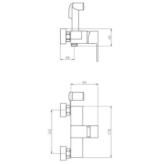 Змішувач для гігієнічного душу Mixxus Trinity 024 MI6272 - надійний гігієнічний кран Харків