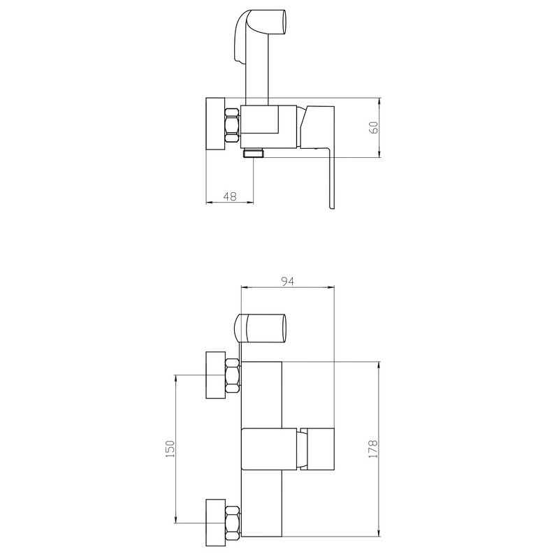 Смеситель для гигиенического душа Mixxus Trinity 024 MI6272 - качественный гигиенический кран Харьков - изображение 2