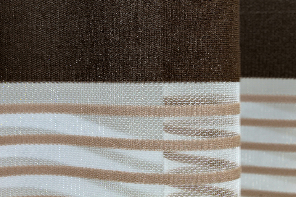 Тюль VR-Textil 1309т Терція Фатин смужки Венге з бежевим та какао 300х270 см (42-0008) Київ - фото 6