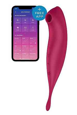 Смарт-вибратор для клитора с вакуумной стимуляцией Satisfyer Twirling Pro+ dark red Sex Aura Киев