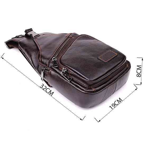 Практична сумка через плече з натуральної шкіри Vintage 23050 Коричневий Київ