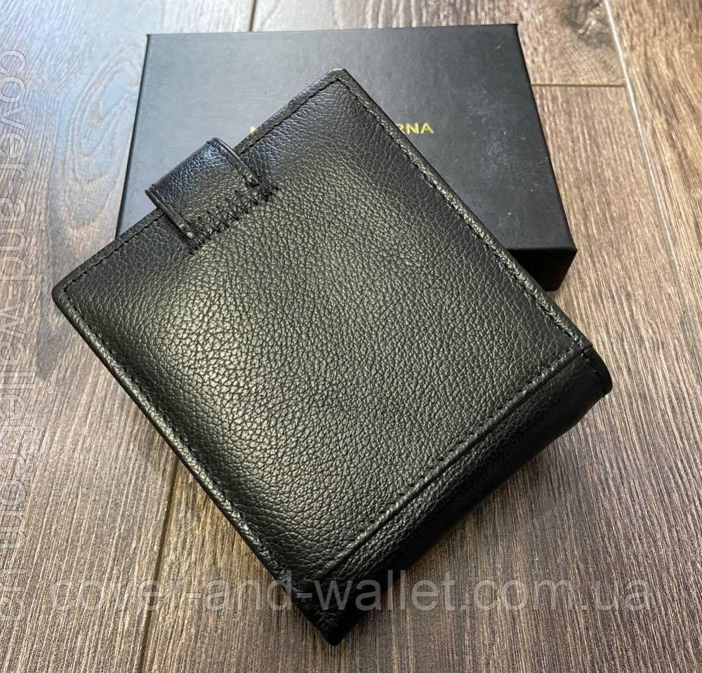 Тонкий чоловічий шкіряний гаманець чорного кольору Marco Coverna M4 Київ - фото 8