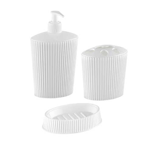 Набір для ванної кімнати 3в1 (мильниця, підставка, диспенсер) білий Line OZER-CZ-014 ELIF Житомир - фото 1