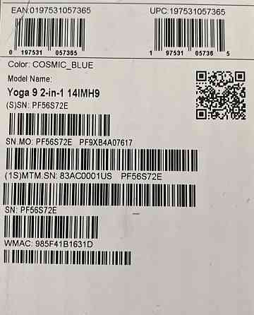 Ноутбук Lenovo Yoga 9 2в1 14IMH9 (83AC0001US) Ultra7 155H / 16Gb / 1TB SSD Харків